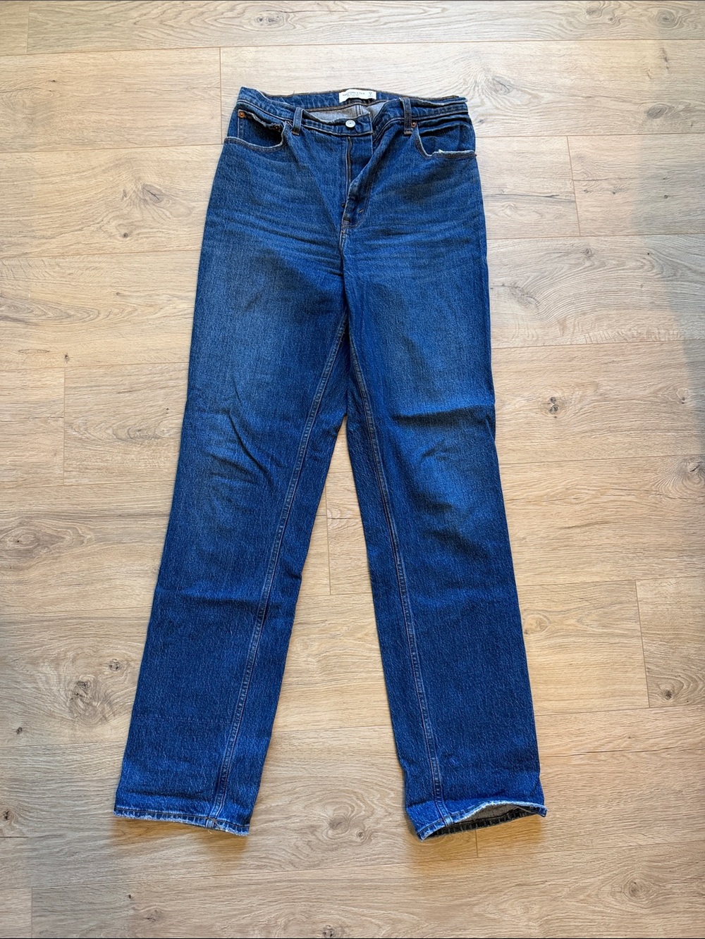 Abercrombie & Fitch Dark Blue Straight-Leg Jeans